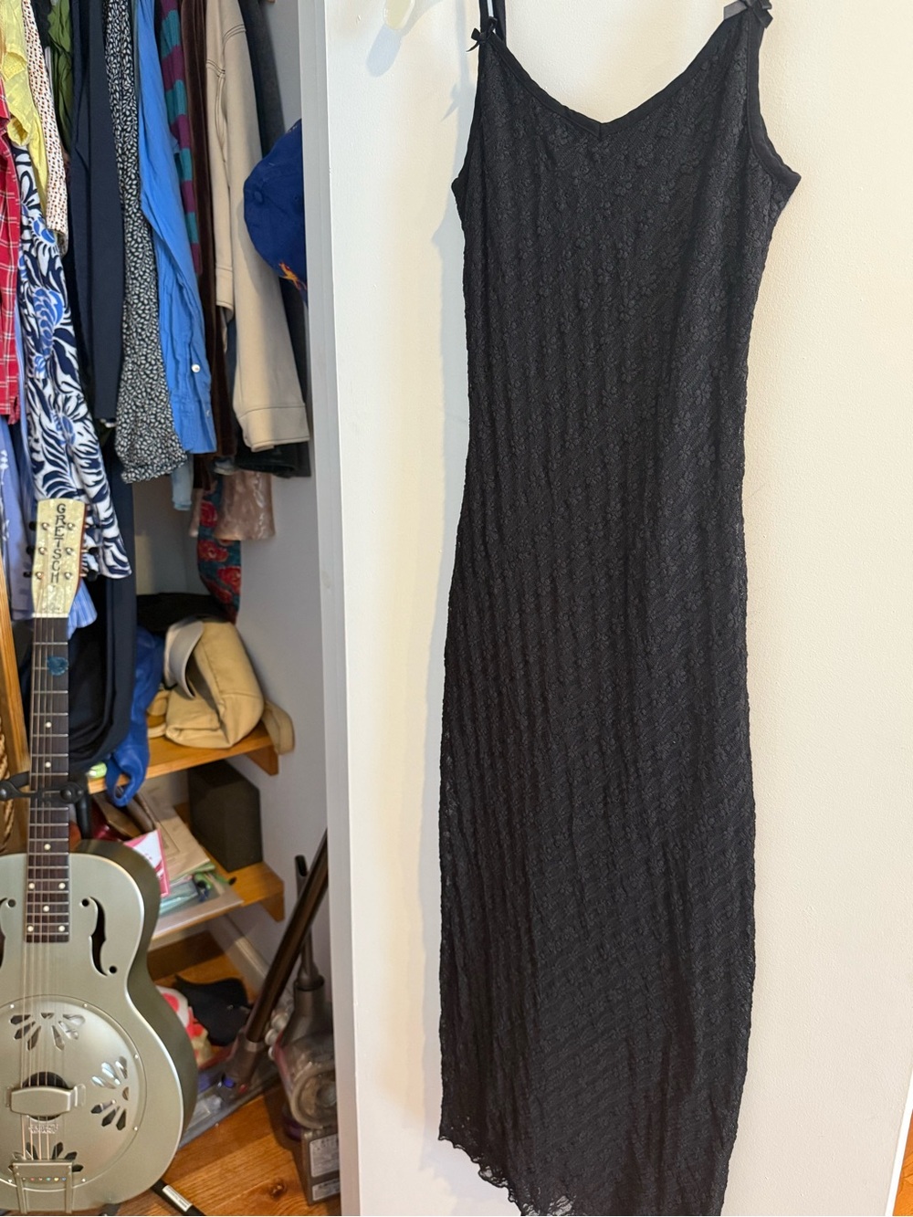 wild fable Black Lace Maxi Slip Dress